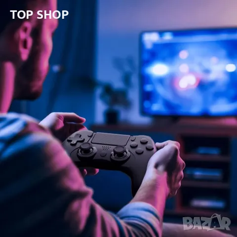 Контролер Clevo за PS4, безжичен контролер за игри, съвместим с P4, P4 Slim,P4 Pro с двойна вибрация, снимка 5 - Аксесоари - 49785472