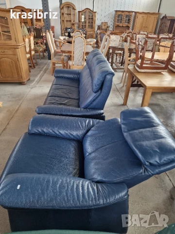 К-т Диван 3-ка Естествена кожа и  Релаксиращ Фотьойл -внос от Германия!, снимка 7 - Дивани и мека мебел - 50642799