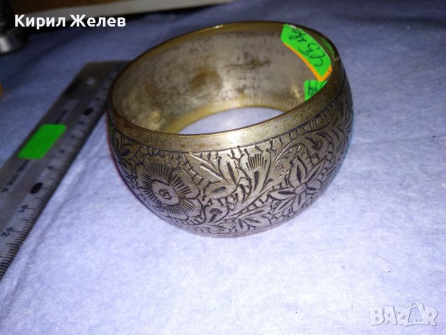 ФЛОРАЛНО РЪЧНО ОРНАМЕНТИРАНА СРЕБРИСТА РЕТРО СТИЛ МЕТАЛНА ГРИВНА 16703, снимка 9 - Гривни - 41267549