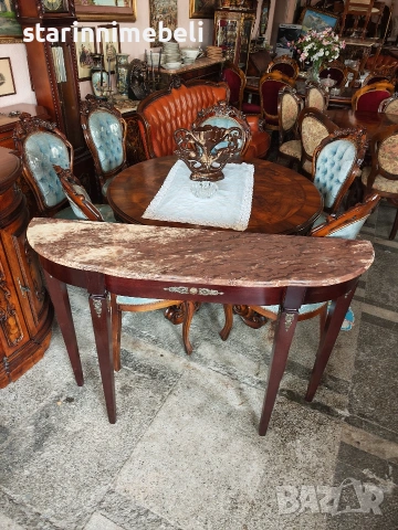 Елегантна класическа конзола с мрамор, снимка 5 - Маси - 53690703