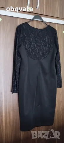 Черна рокля с дълъг ръкав Л, снимка 7 - Рокли - 48458712
