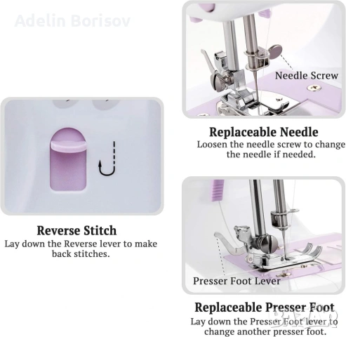 Мини шевна машина с 12 различни вида шевове SM-505A, снимка 6 - Други - 53451229