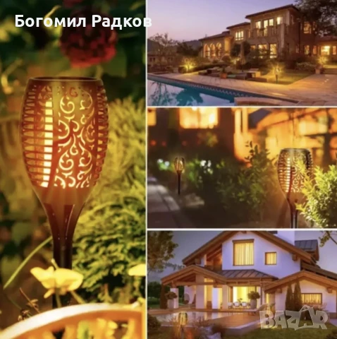 Соларна лампа тип пламък – комплект от 6 бр., снимка 6 - Соларни лампи - 49258335