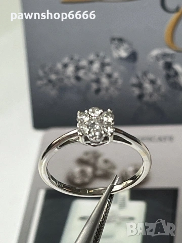 Златен пръстен 18К бяло злато с диаманти – елегантност с характер, снимка 13 - Пръстени - 53656209