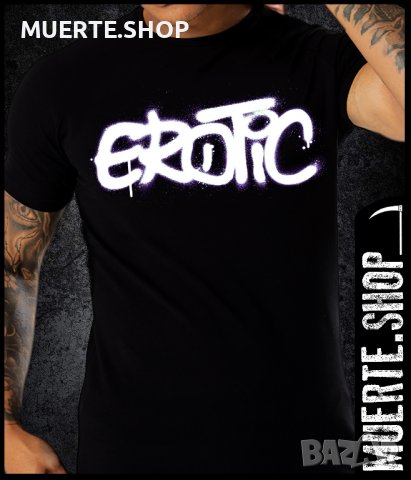 Черна тениска с щампа EROTIC