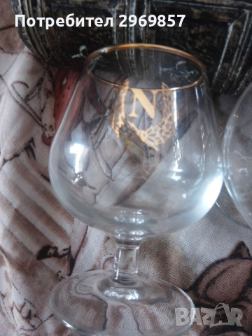 6 броя Чаши за коняк Наполеон маркирани Франция позлата, снимка 2 - Антикварни и старинни предмети - 44921223