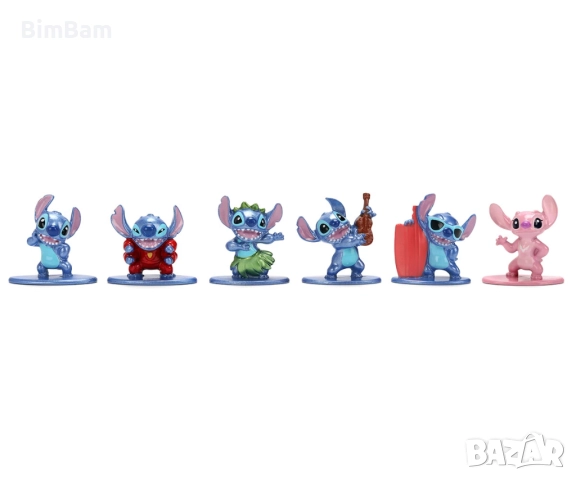 Оригинален Nano комплект метални фигурки Stitch: Диорама с Nano фигурки / Стич 6 броя - Jada, снимка 2 - Фигурки - 52376740