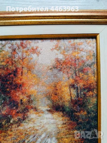 гоблен ,, След дъжда" 16,5/20 см, снимка 5 - Гоблени - 51230540