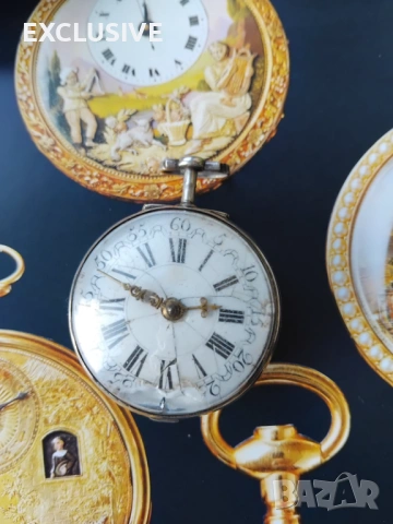 J. Miller. Сребърен джобен часовник  1760г, снимка 5 - Джобни - 53829108