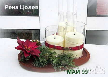 Коледен подарък свещник, снимка 2 - Декорация за дома - 52670586