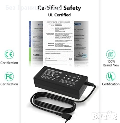 Ново Адаптер/зарядно лаптоп Acer 65W 19V 3.42A 3.0x1.1мм Extensa Vero , снимка 5 - Друга електроника - 53519780