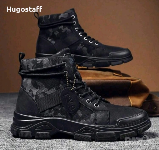 Нови мъжки кубинки черни камуфлажни непромокаеми ботуши тактически обувки 44/45, снимка 3 - Маратонки - 53154636