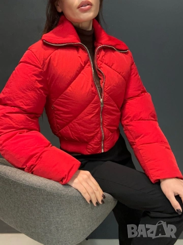 MANGO Дамско  късо яке в червено, снимка 9 - Якета - 43362731