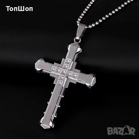 Jesus Crystal Cross / Кръстче с камъни - 3 модела, снимка 3 - Колиета, медальони, синджири - 32702345