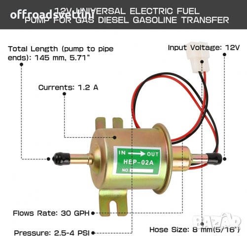 12V Електрическа външна горивоподкачваща помпа за ниско налягане, снимка 6 - Други инструменти - 41980553