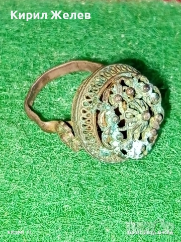 Възрожденски сребърен пръстен филигранна изработка с гранулация ювелирна изработка 24469, снимка 4 - Пръстени - 52960907