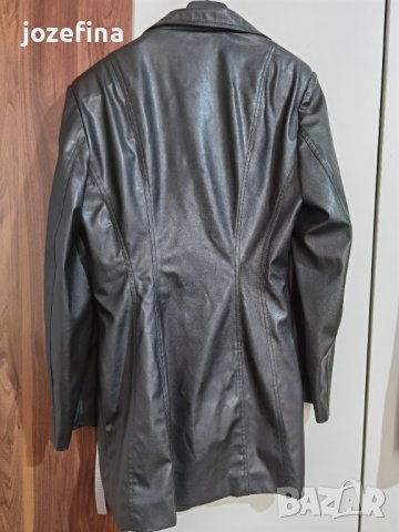 Кожено черно сако от изкуствена кожа, снимка 4 - Сака - 41481376