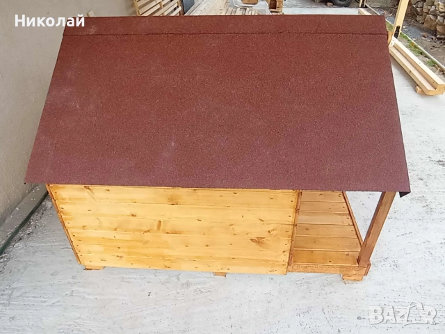 Голяма къща за кучета с веранда, за две кучета кучешка къща , къща от дърво за куче кученца, снимка 4 - За кучета - 52238581