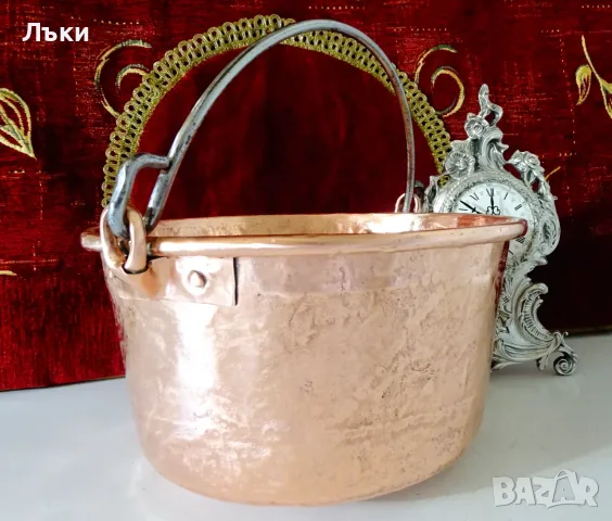 Медно котле,медна тенджера 1.5 кг.,7 л.,чиста червена мед 