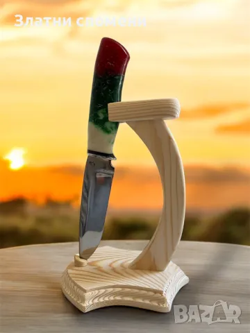 Ръчно изработена стойка за нож от дърво – За Истинските Ценители!, снимка 2 - Ножове - 49195145