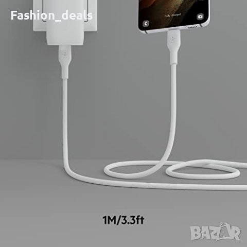Нови Belkin 2 броя силиконови USB C кабели за зареждане черен и бял телефон Samsung Galaxy MacBook, снимка 2 - Друга електроника - 42415029