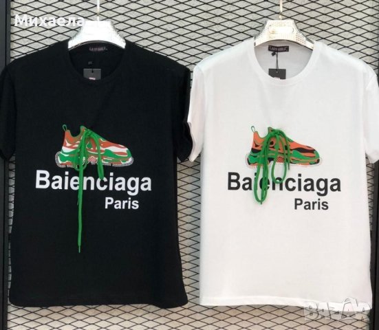 Памучни дамски тениски Balenciaga - 30 лв., снимка 1 - Тениски - 44210664