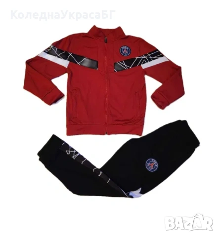 Детски Анцуг ПСЖ ПАРИЖ Червено горнище от 5 до 15г Футболен екип 2025