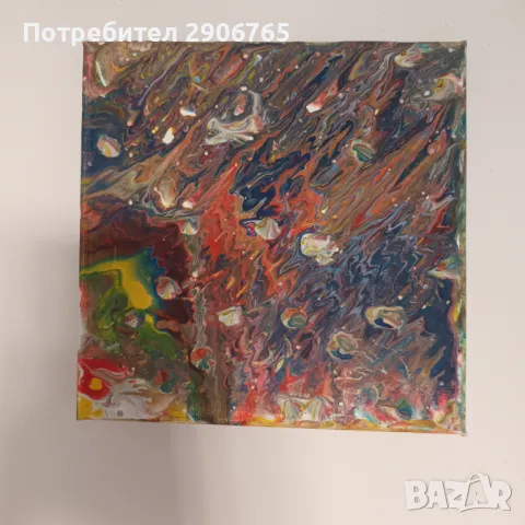 Картина авторска акрил 25/25см, снимка 7 - Картини - 47805172