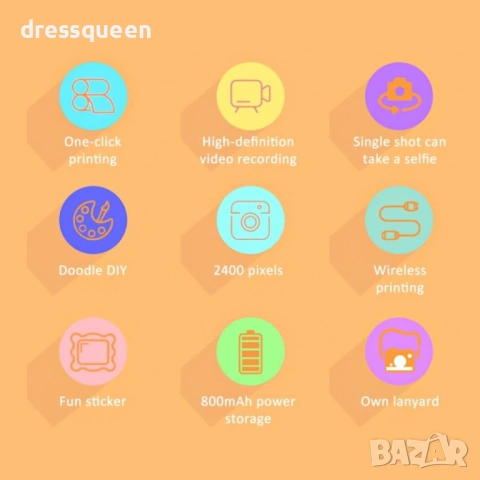 4694 Детски фотоапарат с термопринтер и вградени игри, снимка 5 - Други - 53747012