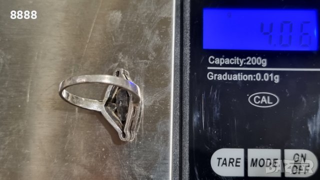 Сребърен пръстен 925 с маркизити и оникс , снимка 4 - Пръстени - 44216552