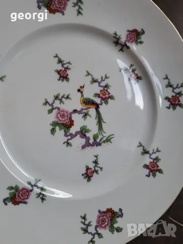 limoges две кръгли плата с цветя и райски птици 8/5, снимка 9 - Прибори за хранене, готвене и сервиране - 49959101