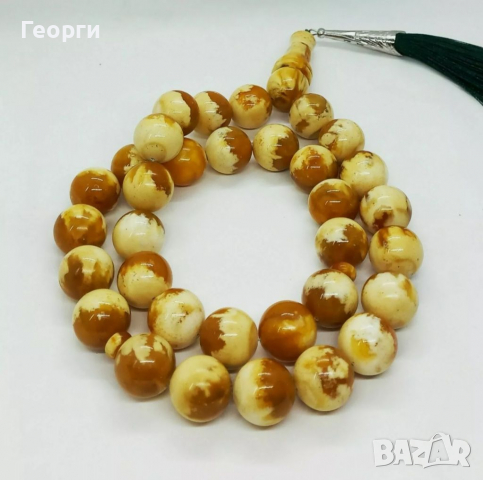 Уникално красива броеница Розарий 415 карата Балтийски кехлибар, снимка 2 - Други - 36232761