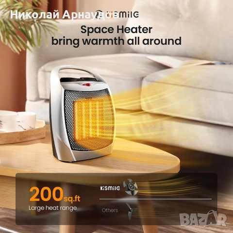 Керамична печка Upwsma, 1500 W, керамичен нагревател, вентилация/топъл въздух/горещ въздух, снимка 3 - Отоплителни печки - 52390341