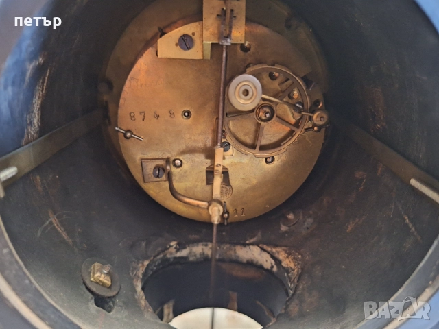 Френски каминен мраморен часовник, снимка 10 - Антикварни и старинни предмети - 52938223