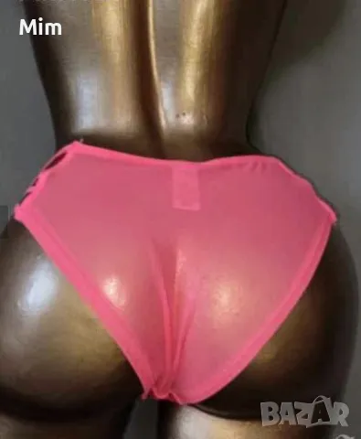 L/XL  Розова бикина от еластичен прозрачен тюл , снимка 4 - Бельо - 49216784