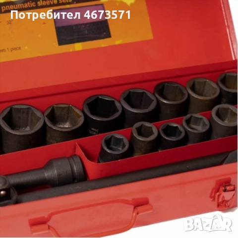 Комплект ударни вложки 3/4 с тресчотка - гедоре, снимка 3 - Други инструменти - 52720489