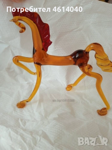 Стъклена фигурка фигурки Кон Куче, Мишка, Папагал, снимка 2 - Колекции - 52942452