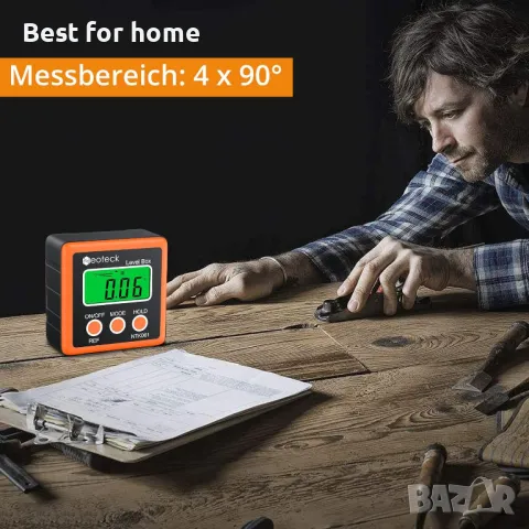 Цифров LCD транспортир ,ъгломер, водоустойчив Neoteck , снимка 2 - Измервателни инструменти - 50004708