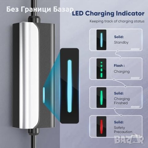Нов Бърз Заряден Кабел за Електромобили, Тип 2, 6м, 3.3kW зарядно, снимка 3 - Аксесоари и консумативи - 44177165
