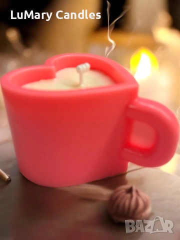 Свещ “Чаша сърце”, снимка 3 - Декорация за дома - 53847139