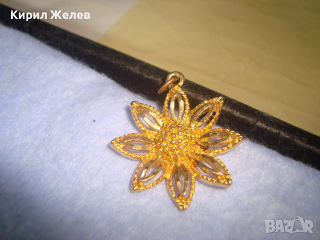 КРАСИВО ПОЗЛАТЕНО ЦВЕТЕ - ФЛОРАЛНА АРТ ВИСУЛКА ПЕНДАНТ МЕДАЛЬОН 18127, снимка 7 - Колиета, медальони, синджири - 36224594