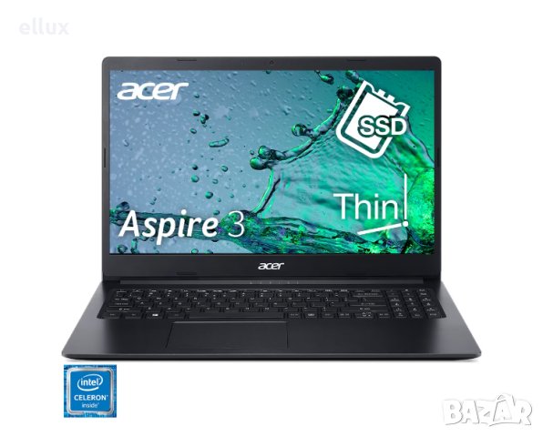 Лаптоп Ultrabook Acer Aspire 3 A315-34, Intel® Celeron®, 15.6", Full HD, RAM 4GB, 256GB SSD, Intel® 