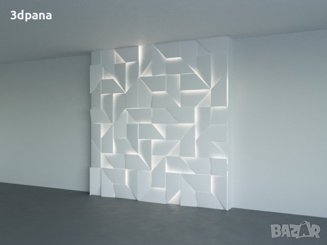 3Д ПАНЕЛИ от гипс, декоративни облицовки за стени / Led пана №0035, снимка 3 - Облицовки - 39795183