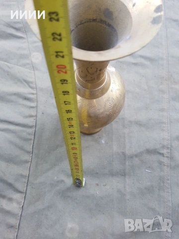 Месингова ваза, снимка 3 - Антикварни и старинни предмети - 53412634