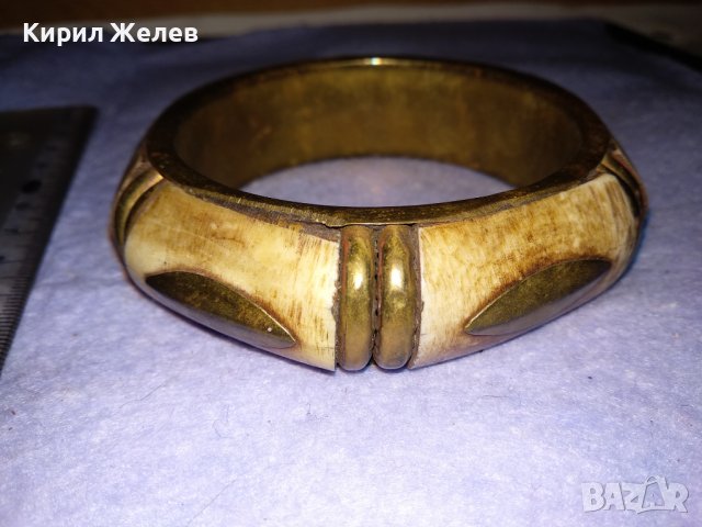 СТАРА БРОНЗОВА ТИБЕТСКА ТРАДИЦИОННА ЕТНО ГРИВНА с КАМИЛСКА КОСТ РЪЧНА ИЗРАБОТКА 16702, снимка 14 - Антикварни и старинни предмети - 41202239