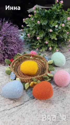 Великденски подаръци. Яйца в гнездото. Плетена играчка. Ръчно изработени., снимка 8 - Романтични подаръци - 39876074