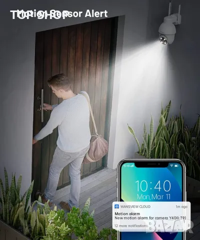 GALAYOU 2K охранителни камери на открито, WiFi домашно видеонаблюдение,водоустойчива камера,цветно, снимка 4 - Камери - 49106088