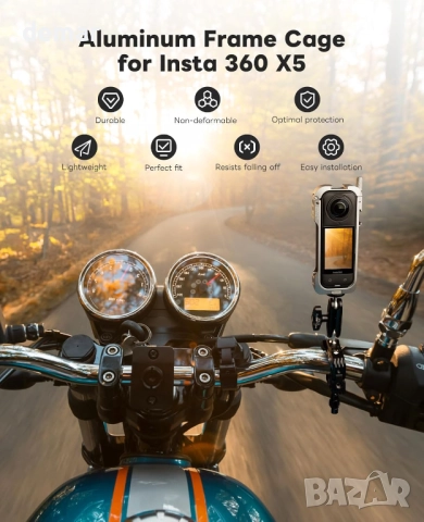 Защитен калъф от алуминиева сплав за Insta 360 X5 с бързо освобождаване, снимка 2 - Чанти, стативи, аксесоари - 51930737