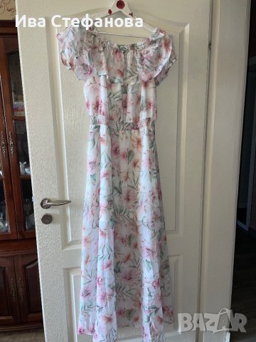 Разкошна нова  лятна елегантна дълга рокля фрорален нежен десен романтична нежна Mohito , снимка 6 - Рокли - 40518074