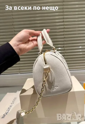 Louis Vuitton Дамска Бяла Малка Чанта С Къса И Дълга Дръжка Код DST79, снимка 5 - Чанти - 56105706
